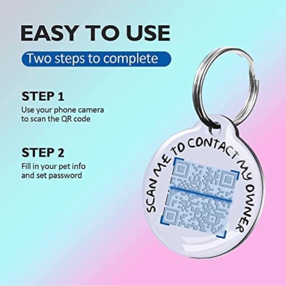 Happy Xmas Decorations QR Code Pet ID Tags - Dog Tag - Pet Online Profile White - Picture 4 of 7
